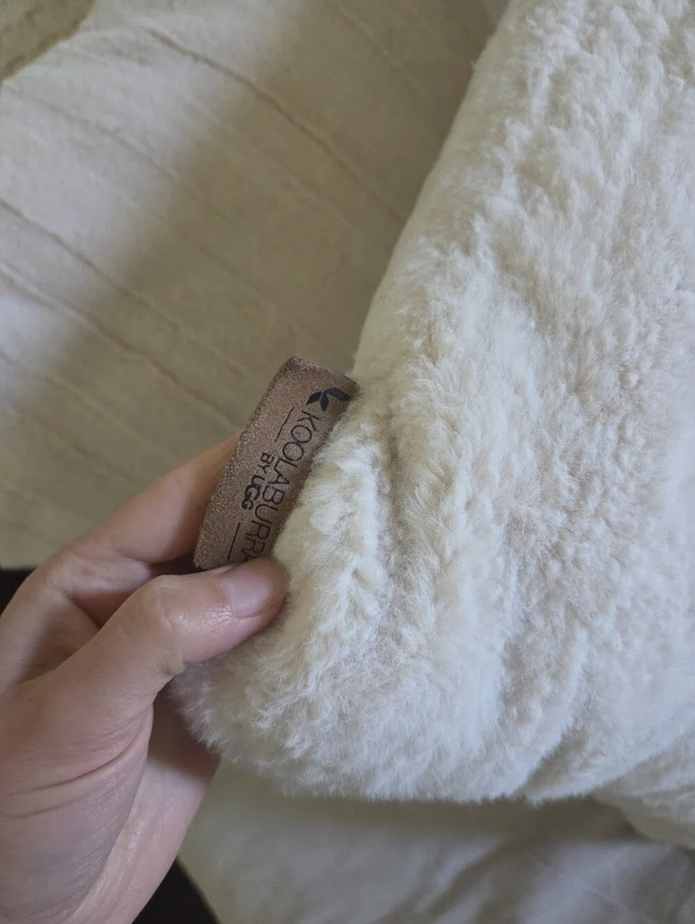 Koolaburra by UGG Faux Fur Pillow Covers - Cream/Ivory Textured Stripe - Set of